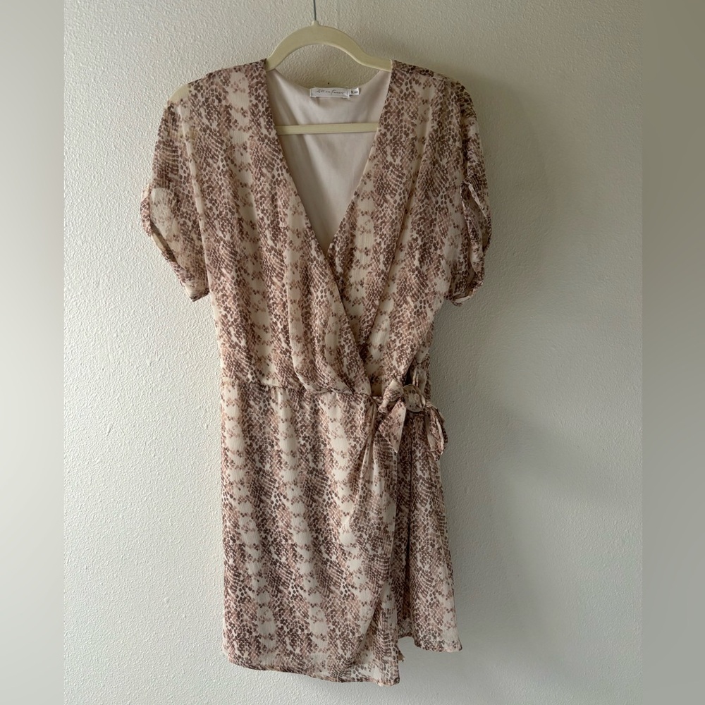All in Favor snakeskin wrap dress